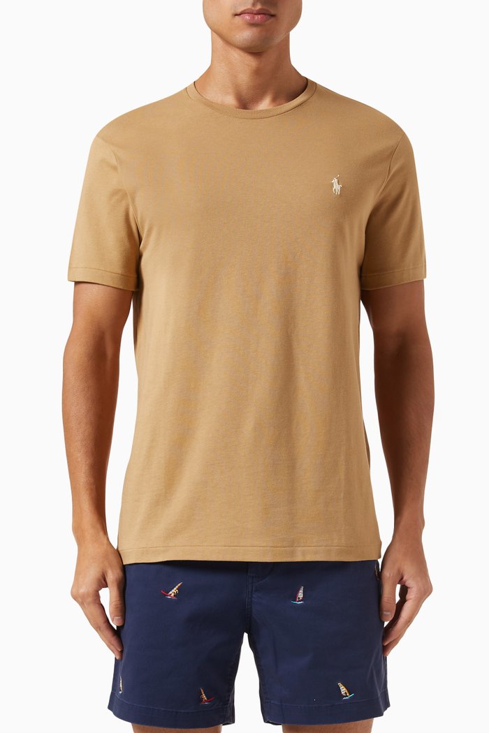 

Logo Embroidered T-shirt in Cotton Jersey, Neutral