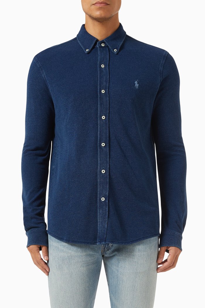 

Logo Shirt in Cotton, Blue