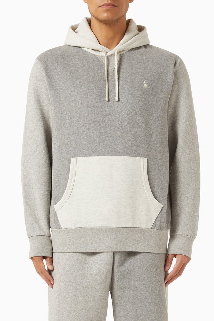 

Colour-block Hoodie in Fleece, Multicolour