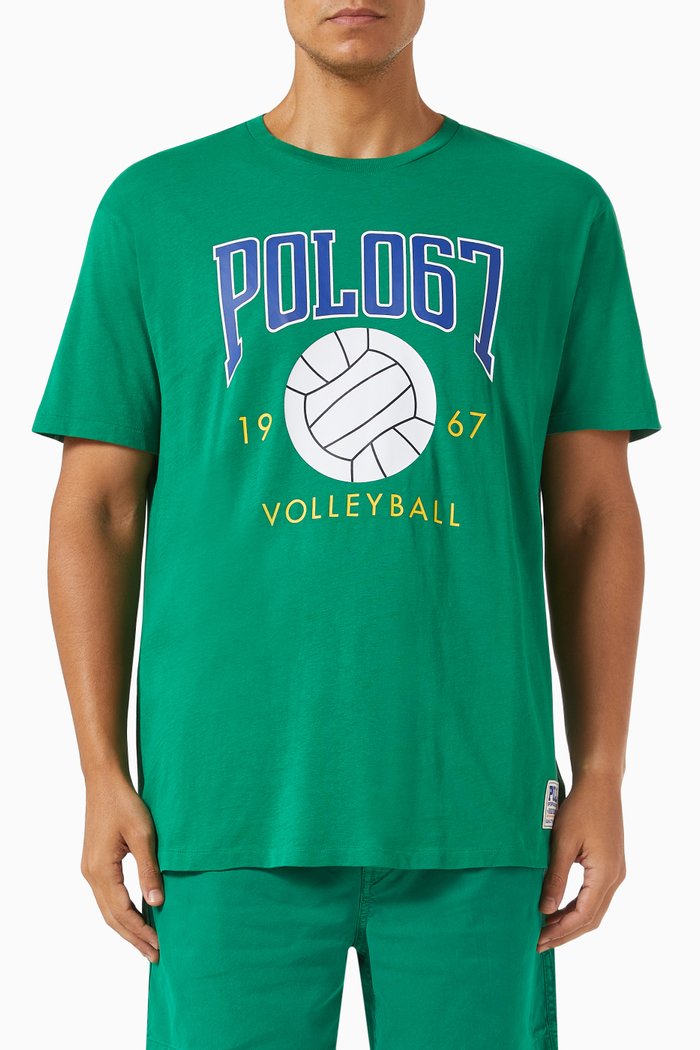 

Printed T-shirt in Cotton Jersey, Green