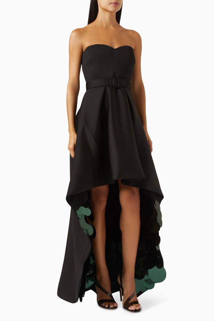 

Surprise Sequin Strapless High-low Gown in Scuba, Multicolour