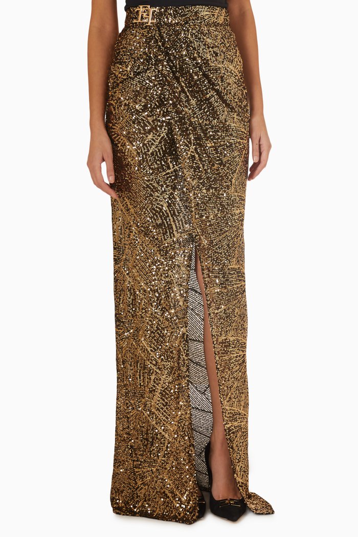 

Gonna Maxi Skirt in Sequins, Black