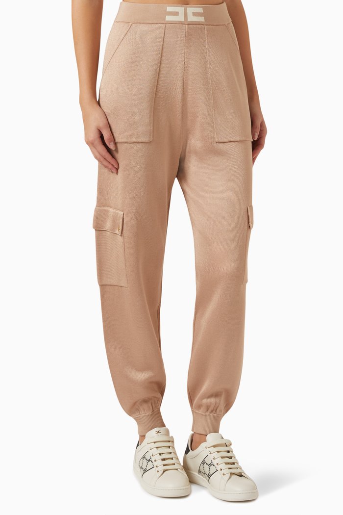 

Jogging Cargo Trousers in Knit, Neutral