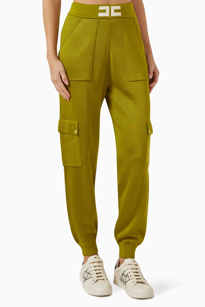 

Jogging Cargo Pants in Knit, Green