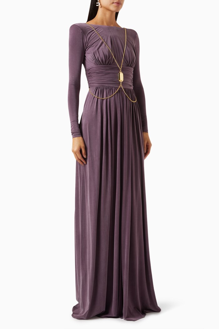 

Chain Maxi Dress in Jersey, Purple
