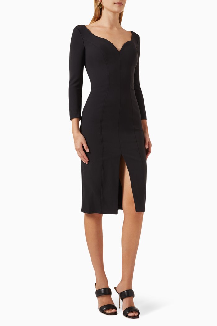 

Sheath Dress in Double Stretch-crepe, Black