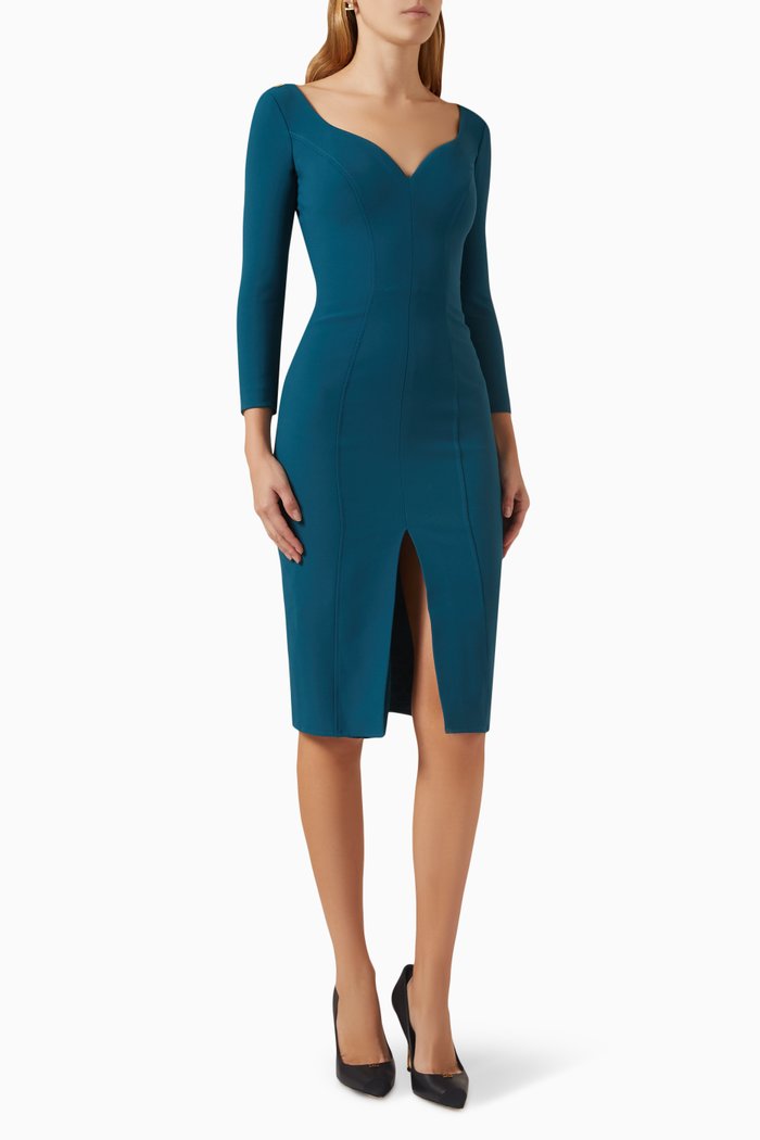 

Sheath Dress in Double Stretch-crepe, Green