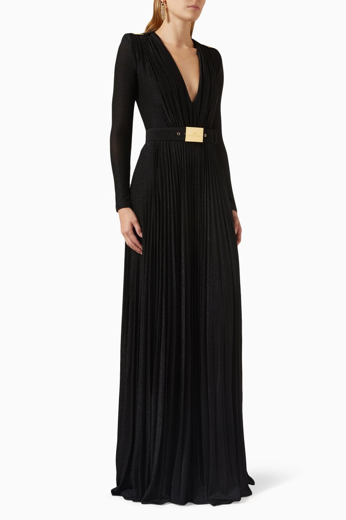 

Belted Maxi Dress in Lurex-jersey, Black