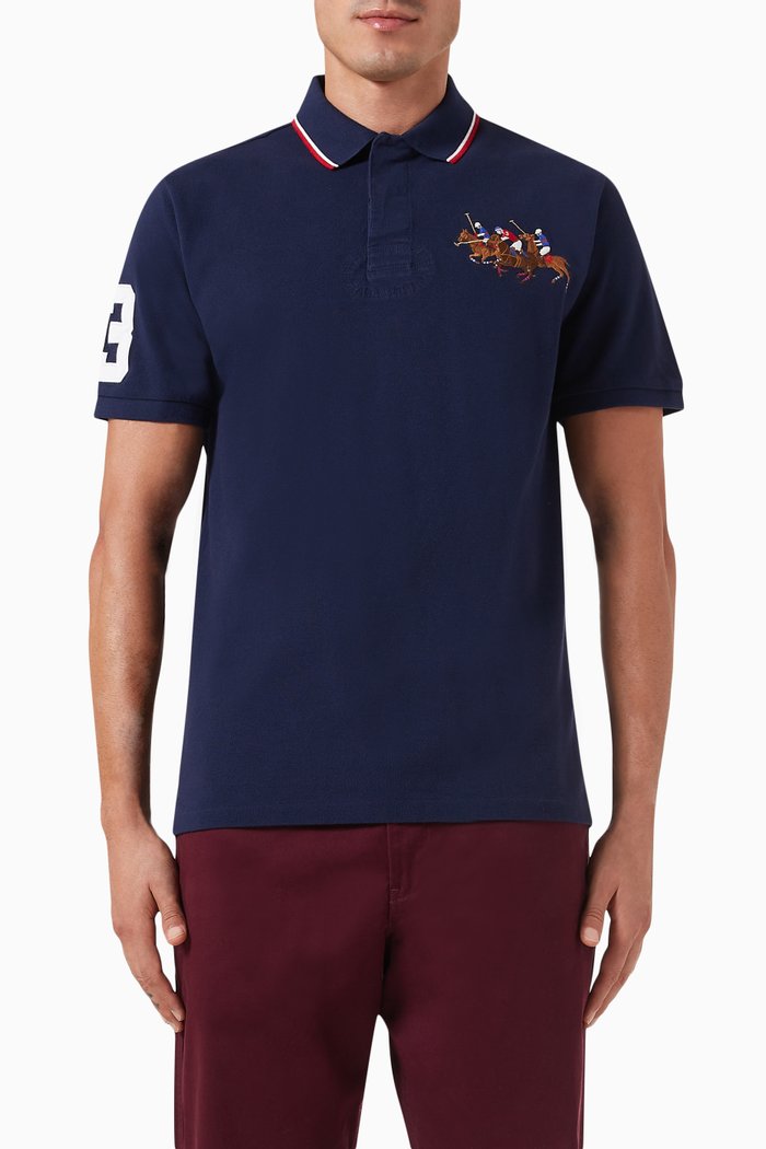 

Polo Shirt in Cotton Piqué, Blue