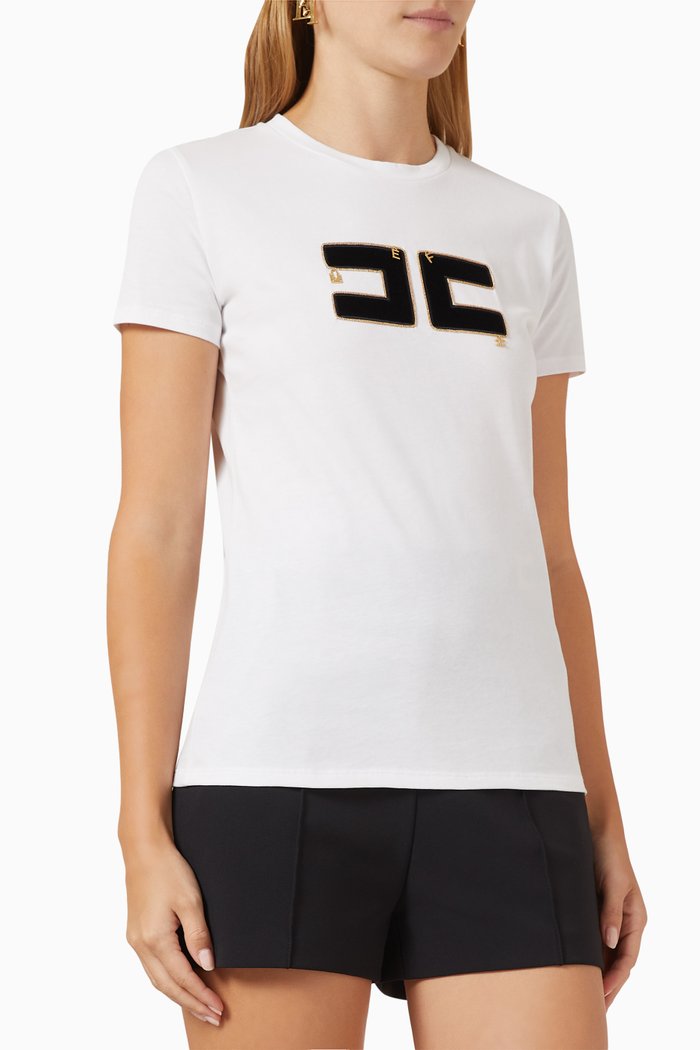 

Velvet Logo T-shirt in Cotton-jersey, White