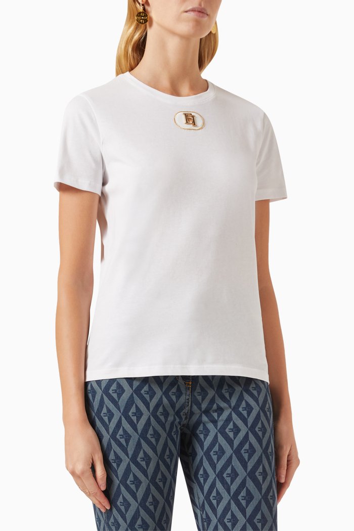 

Velvet Logo Plaque T-shirt in Jersey, White