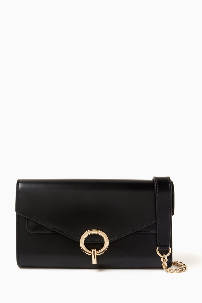 

Yza Pocket Disco Bag in Smooth Leather, Black