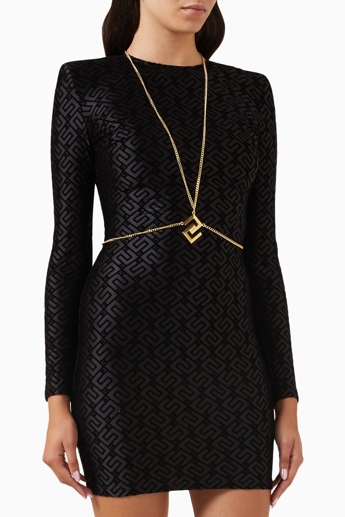 

Flock-logo Mini Dress in Lycra, Black