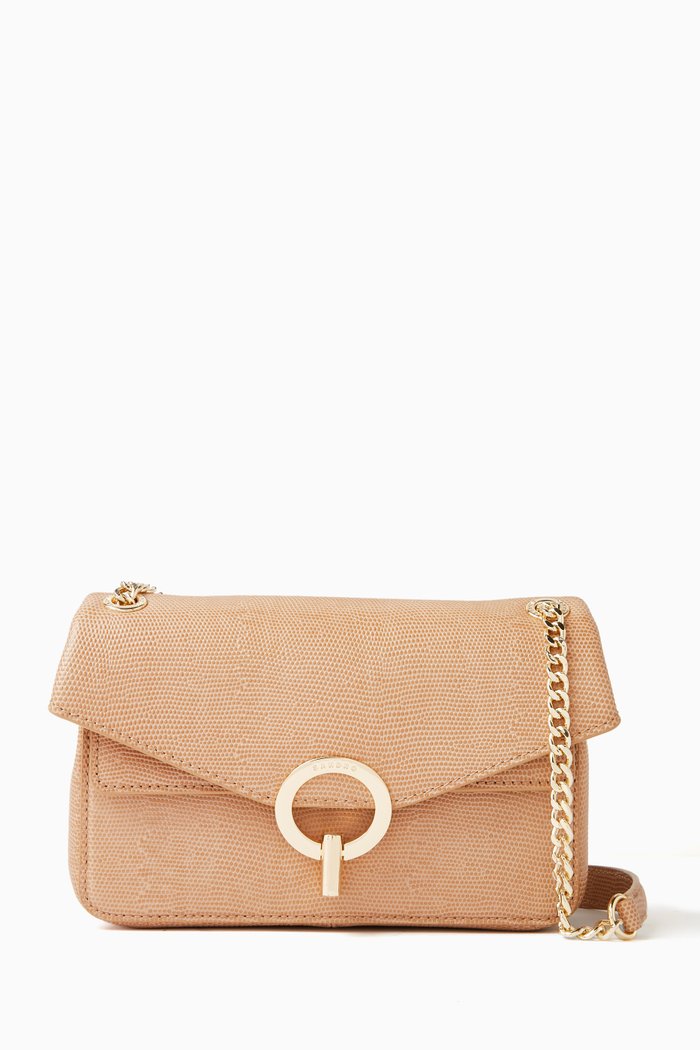 

Yza Pocket Disco Bag in Smooth Leather, Neutral