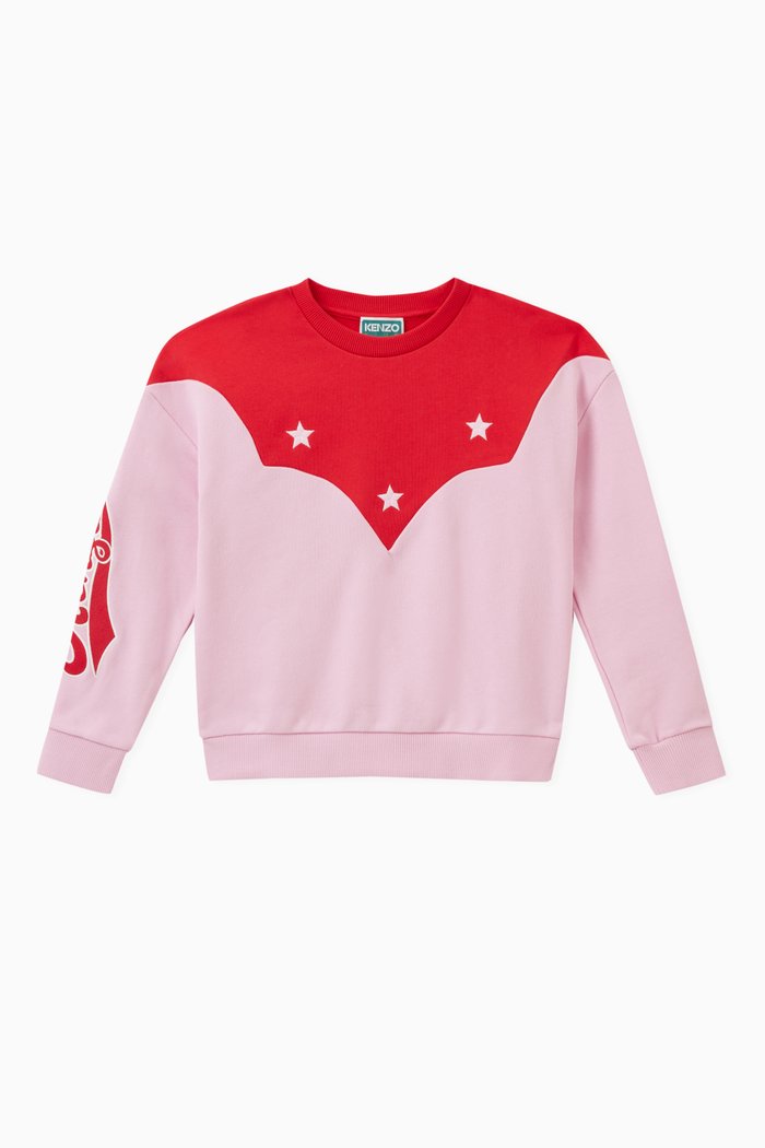 

Stars Varsity Logo Sweatshirt in Cotton Jersey, Pink