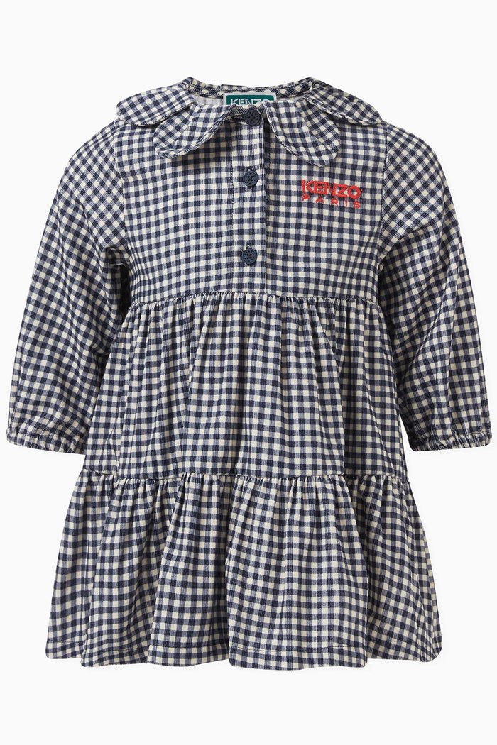 

Printed Dress in Cotton, Blue