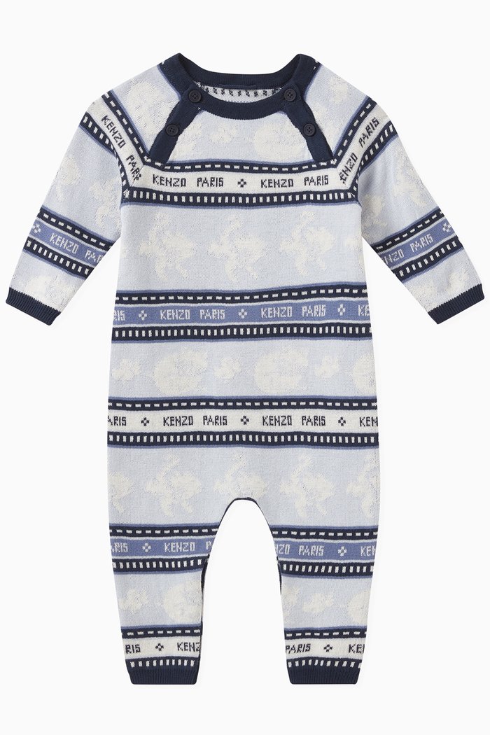 

Daily Mini Boy Bodysuit in Knitted Organic Cotton, Blue