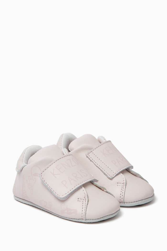 

Logo Booties in Leather, Pink