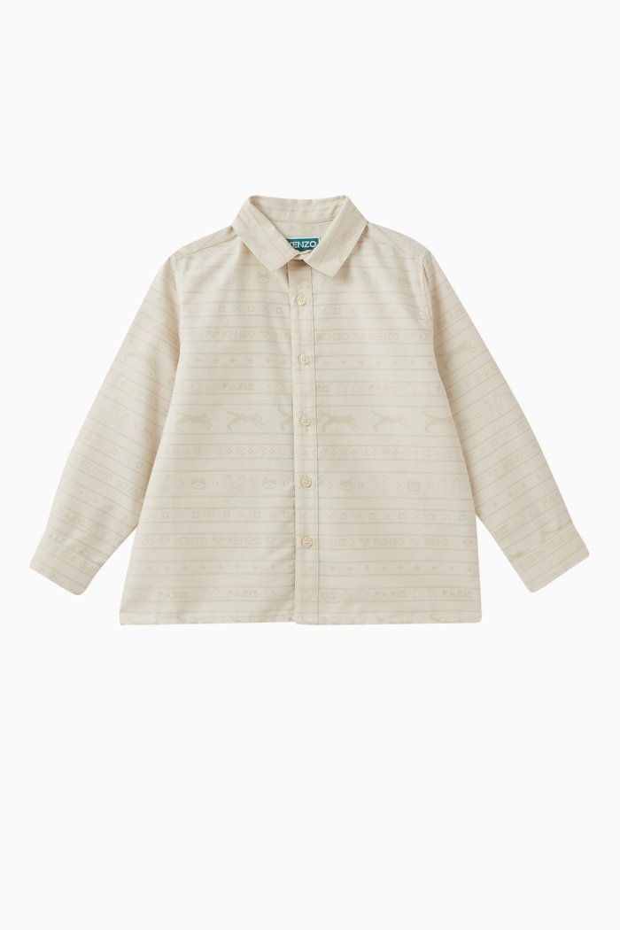 Striped Shirt in Cotton, White