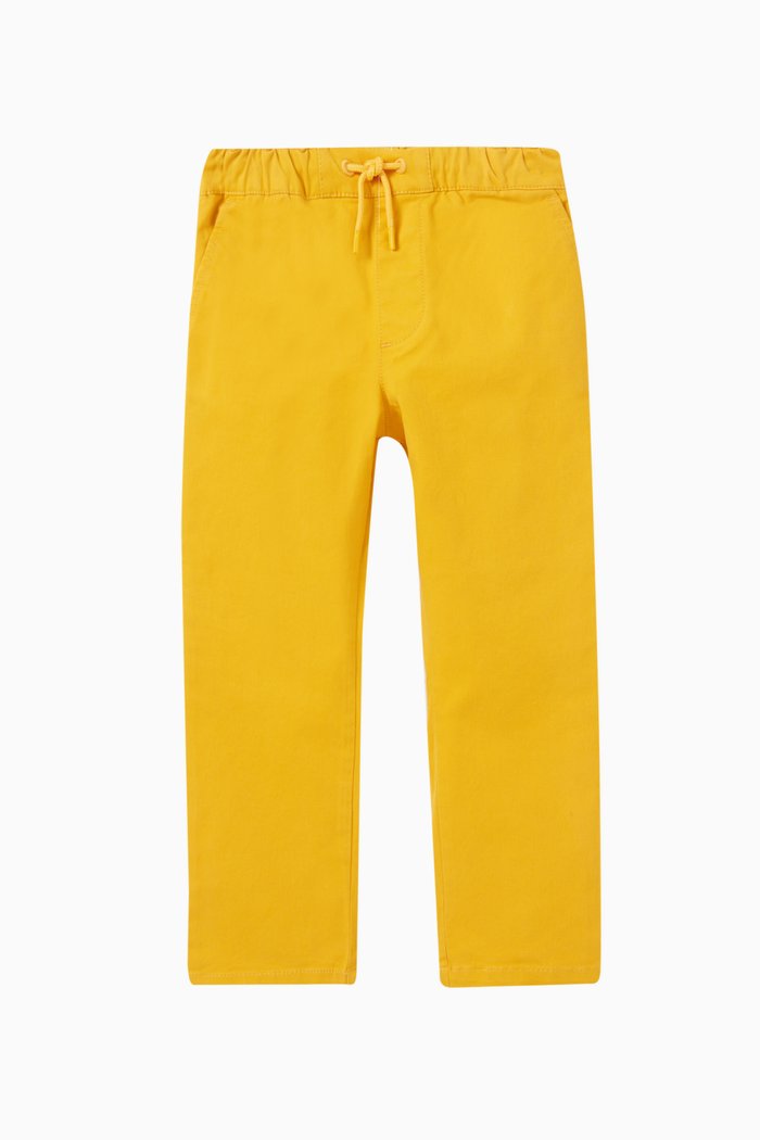 

Logo-embroidered Trousers in Cotton, Yellow
