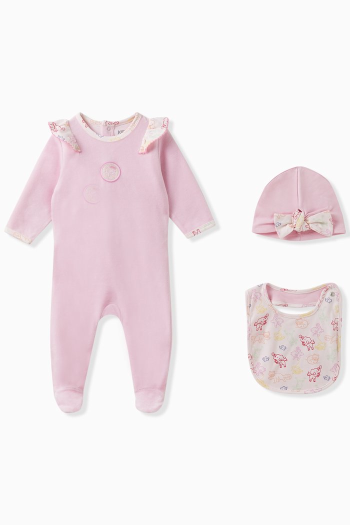 

Graphic Print 3-piece Gift Set in Cotton, Pink
