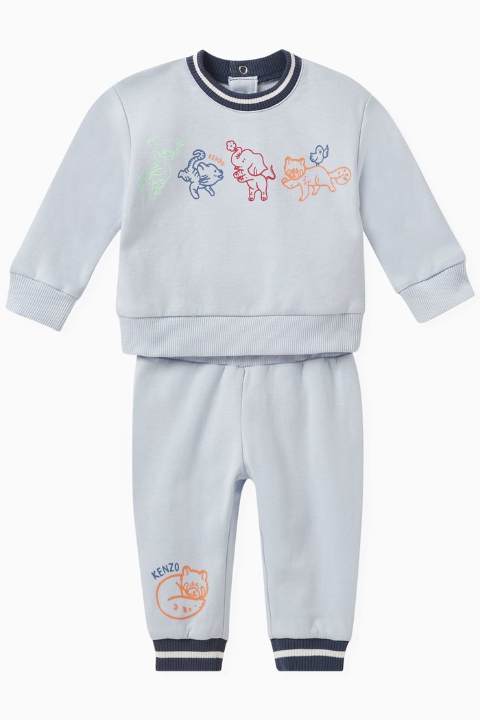 

Tracksuit Set in Organic Cotton, Blue