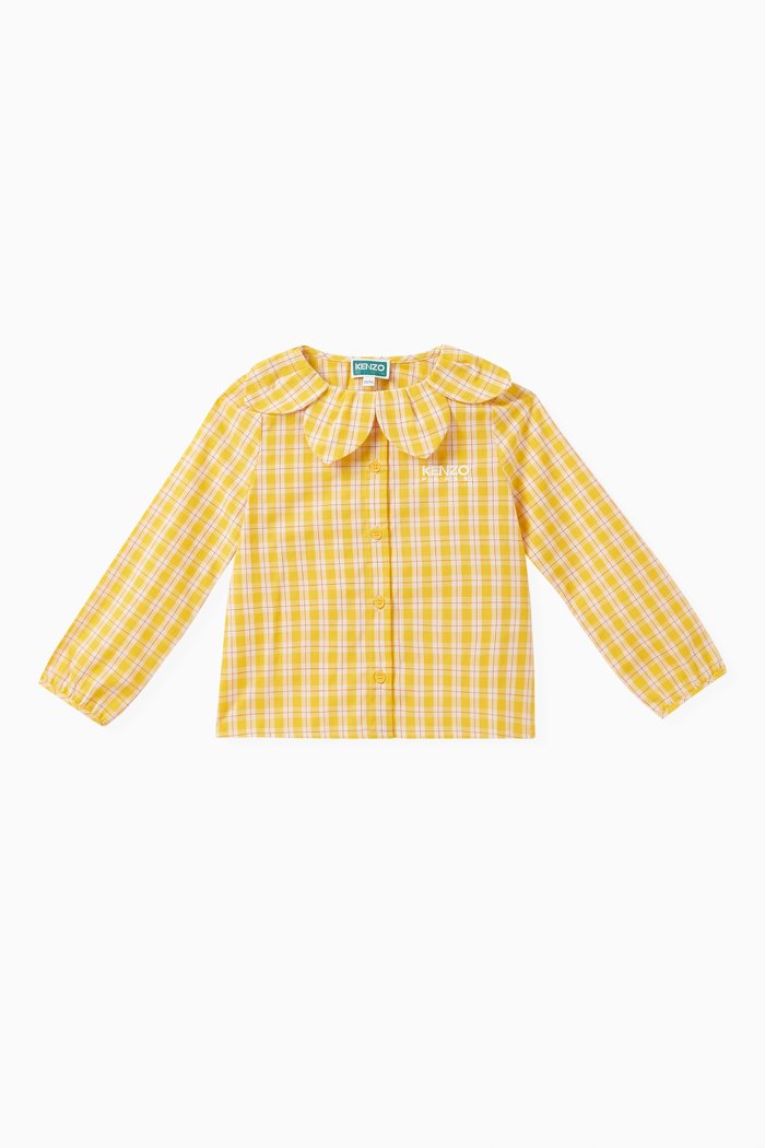 

Check Logo Blouse in Cotton Poplin, Yellow
