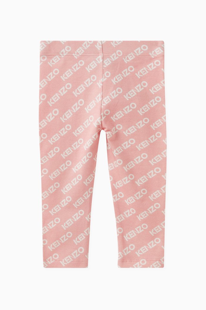 

Logo Leggings in Stretchy Cotton Jersey, Pink