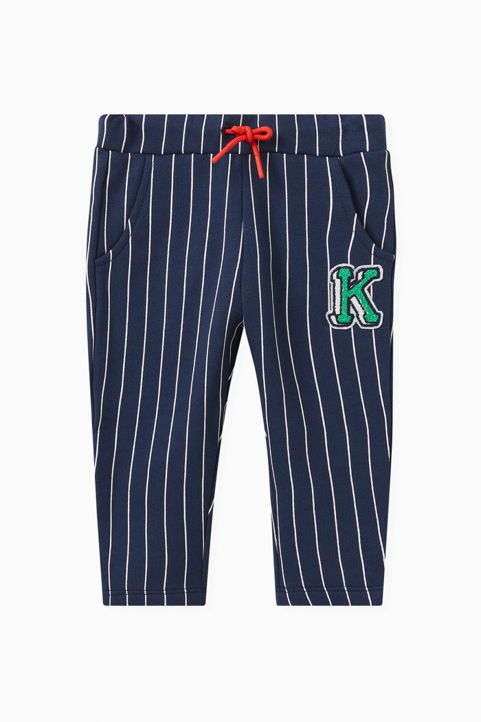 

Striped Varsity Logo Sweatpants in Cotton, Blue