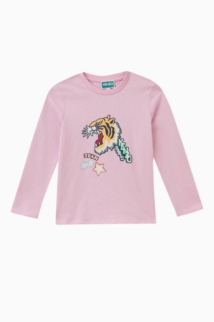 

Varsity Logo T-shirt in Cotton Jersey, Pink