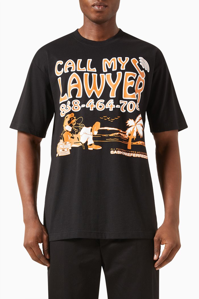 

Offshore Lawyer T-shirt in Cotton-jersey, Black