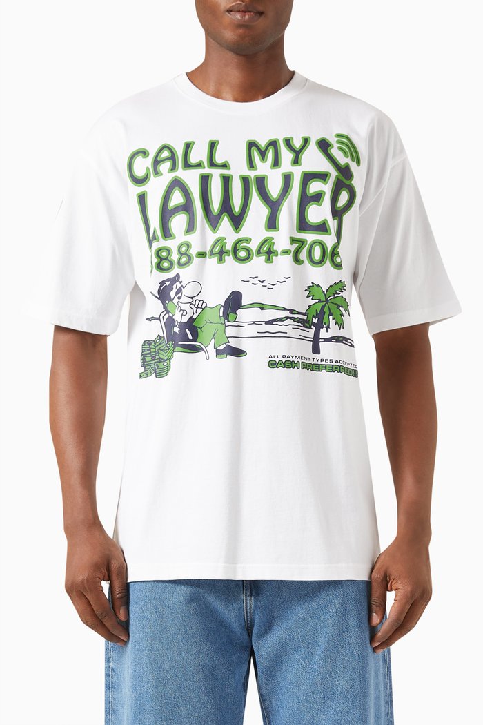 

Offshore Lawyer T-shirt in Cotton-jersey, White