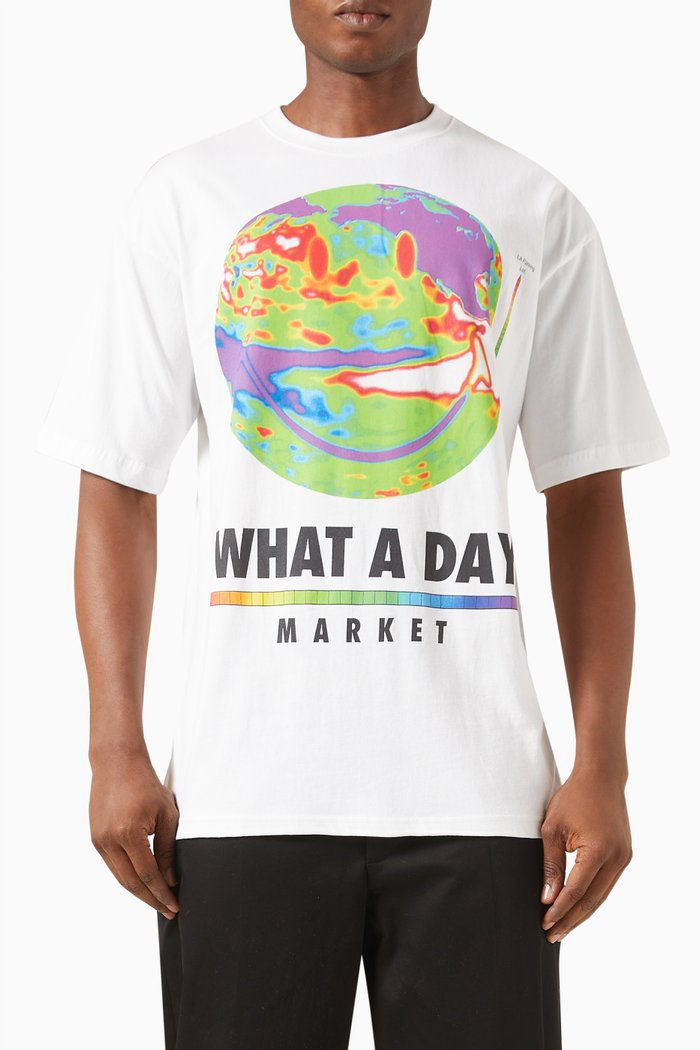 

Smiley What a Day T-shirt in Cotton-jersey, White