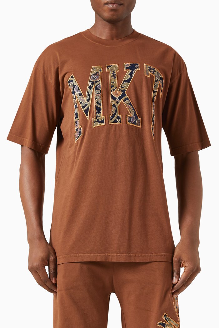 

Rug Dealer Arc Embroidered T-shirt in Cotton-jersey, Brown