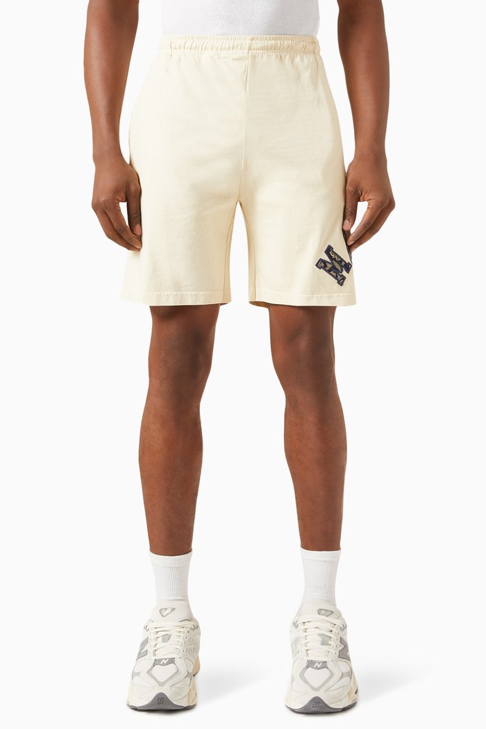 

Rug Dealer Arc Embroidered Shorts in Cotton-jersey, Neutral