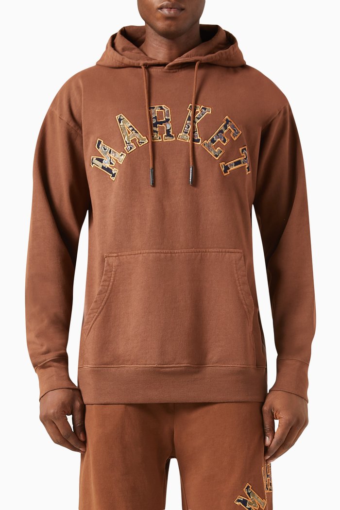

Rug Dealer Arc Embroidered Sweatshirt in Cotton-fleece, Brown