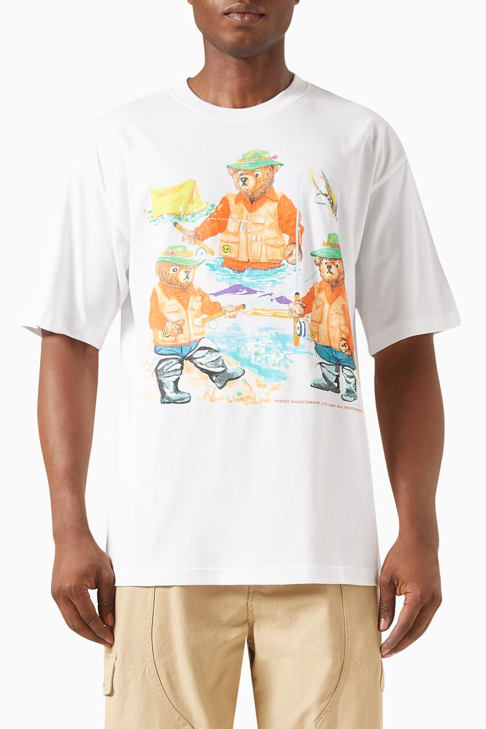 

Sportsman Bear T-shirt in Cotton-jersey, White