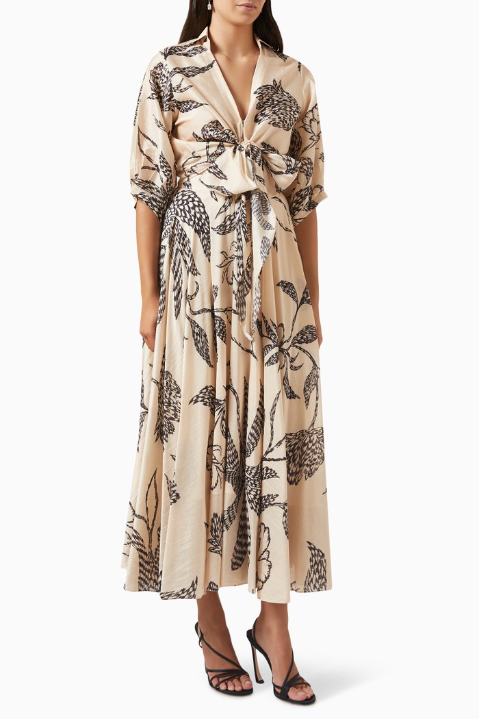 

Maple Shirt & Skirt Set in Chanderi, White