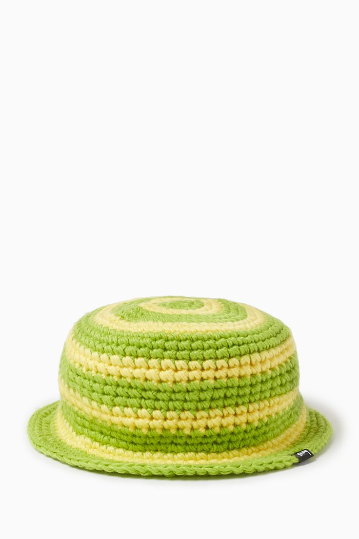 

Swirl Bucket Hat in Acrylic Knit, Green