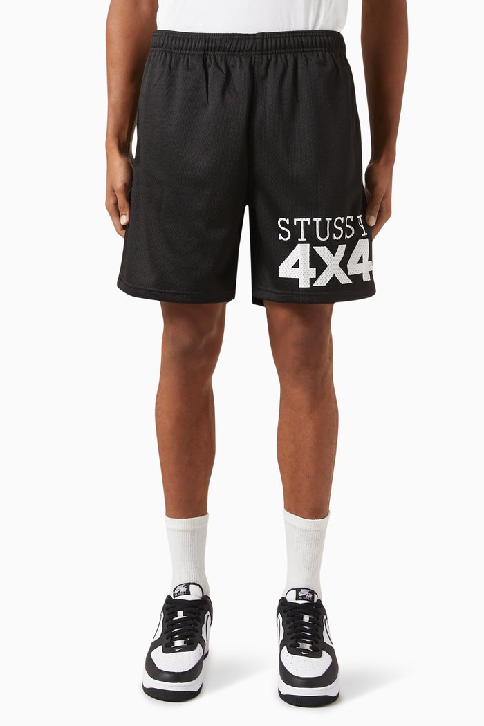 

Football Shorts in Mesh Jersey, Black