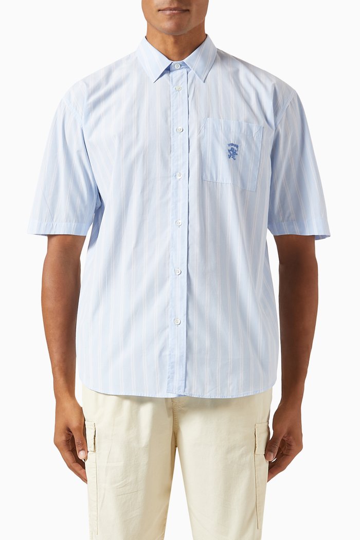 

Striped Shirt in Cotton, Blue