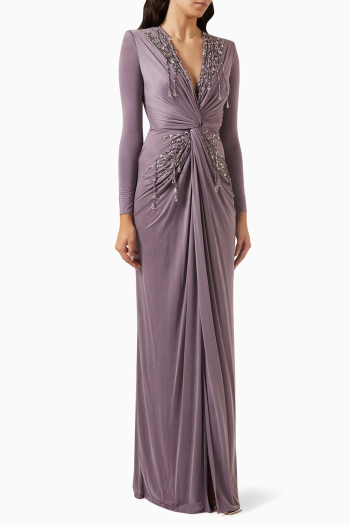 

Red Carpret Maxi Dress in Cupro Jersey, Purple