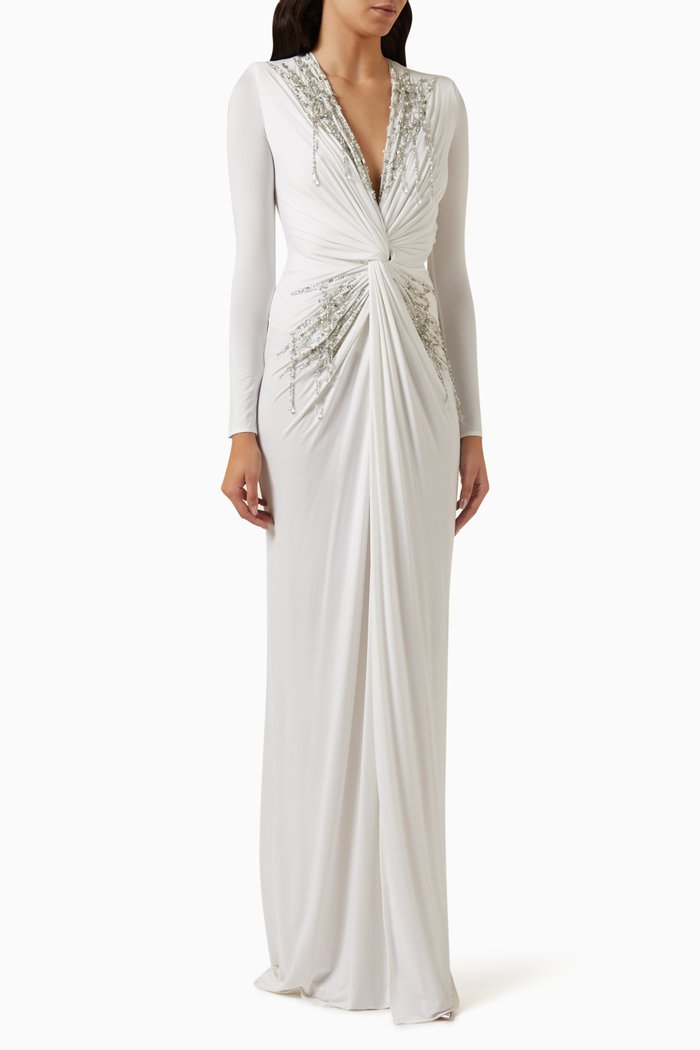 

Red Carpret Maxi Dress in Cupro Jersey, White