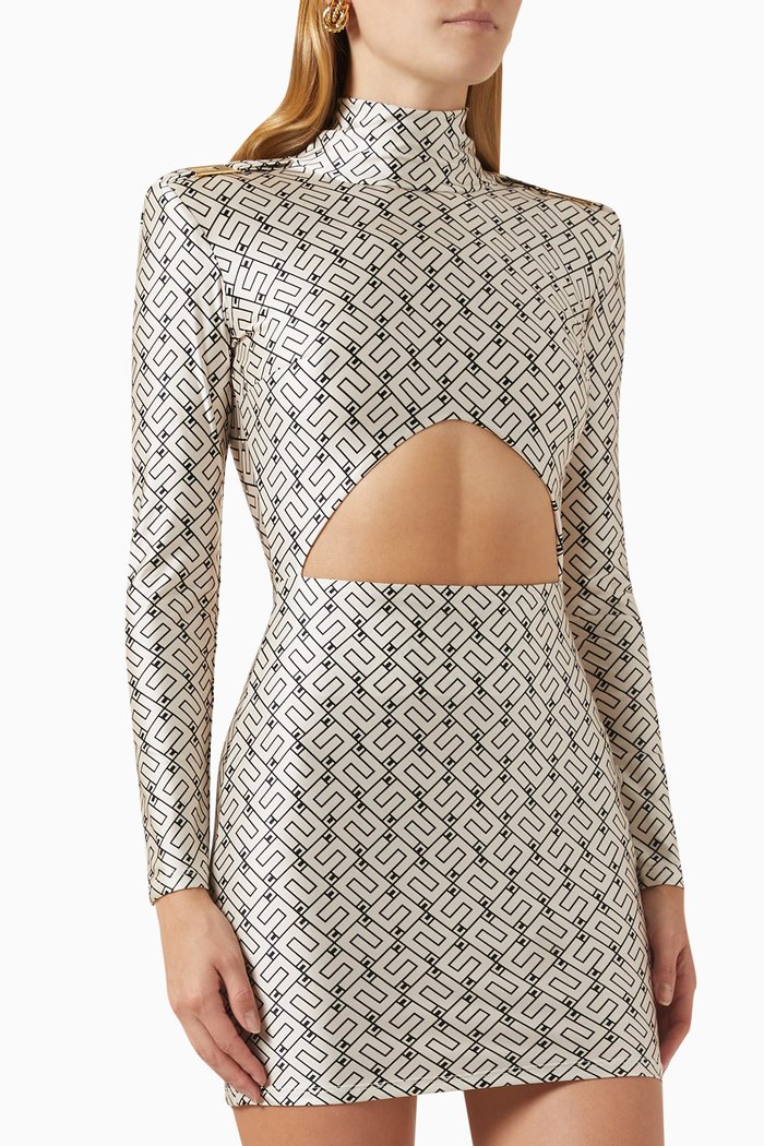 

Cut-out Mini Dress in Lycra, Neutral