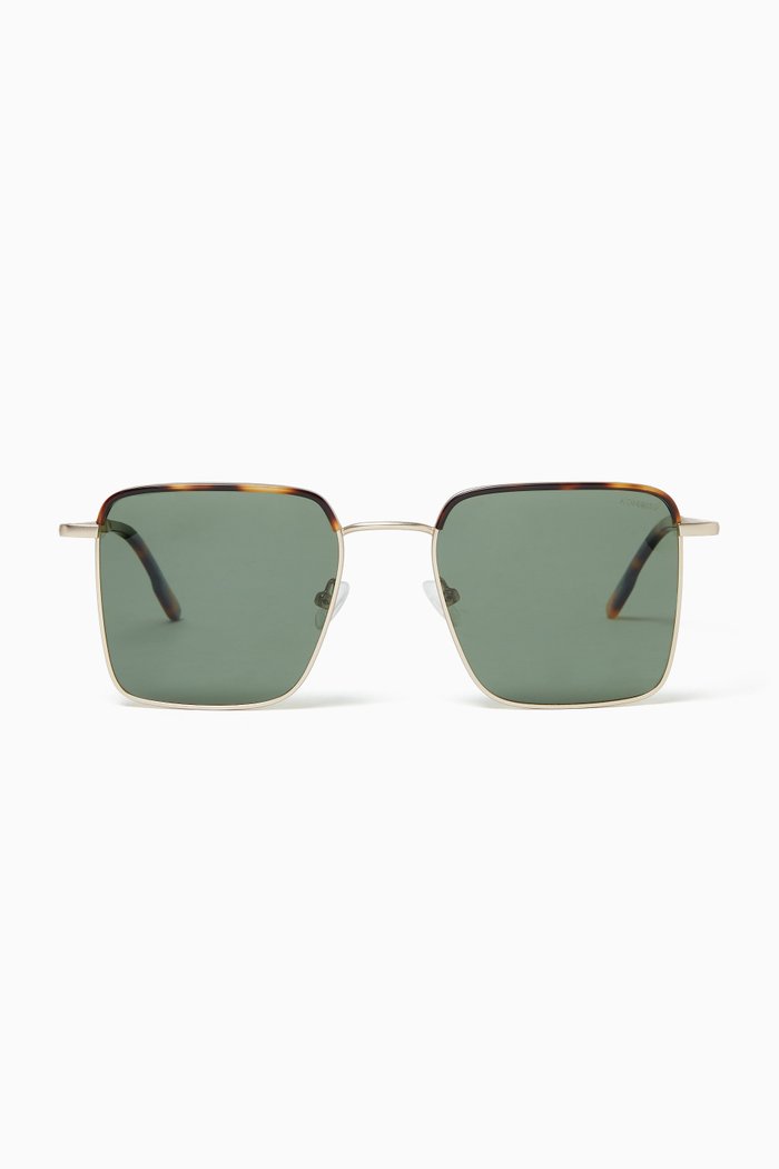 

Laurent Oversized Sunglasses in Stainless Steel, Brown