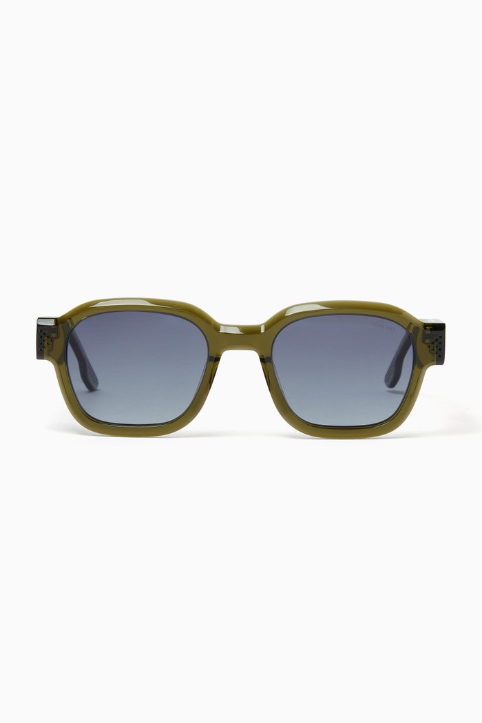 

Jeff Square Sunglasses in Acetate, Green