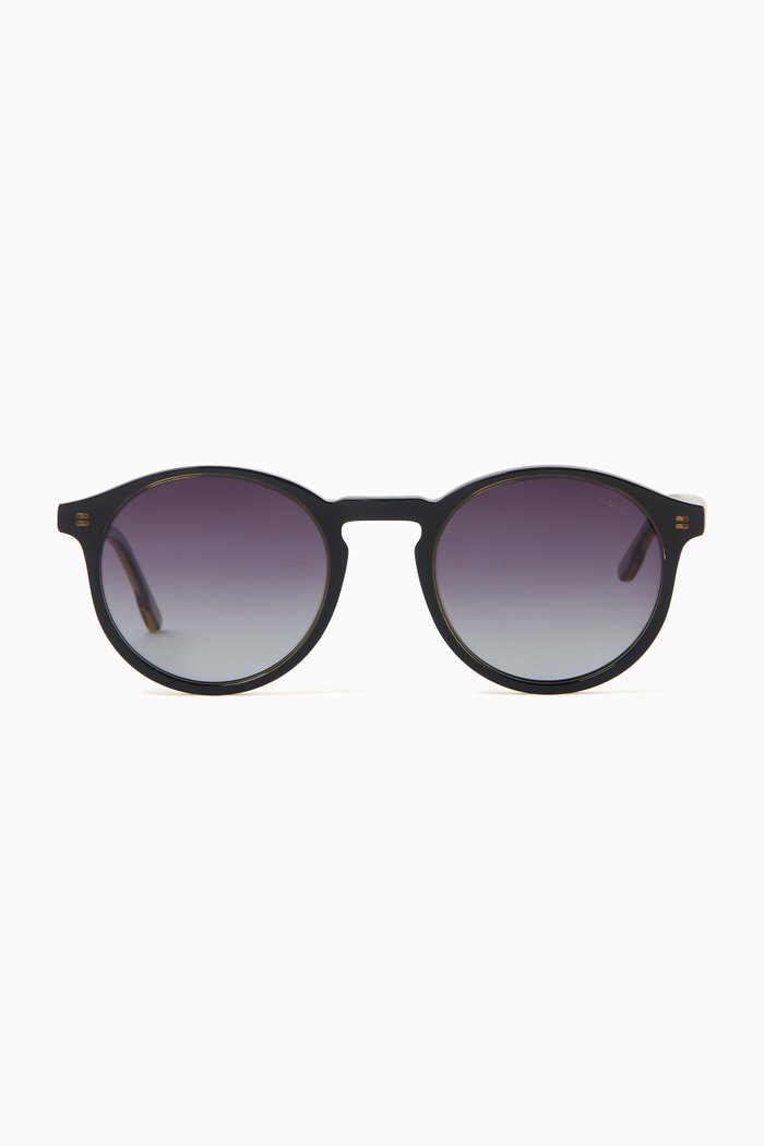 

Archie Grand Round Sunglasses in Eco Acetate, Black