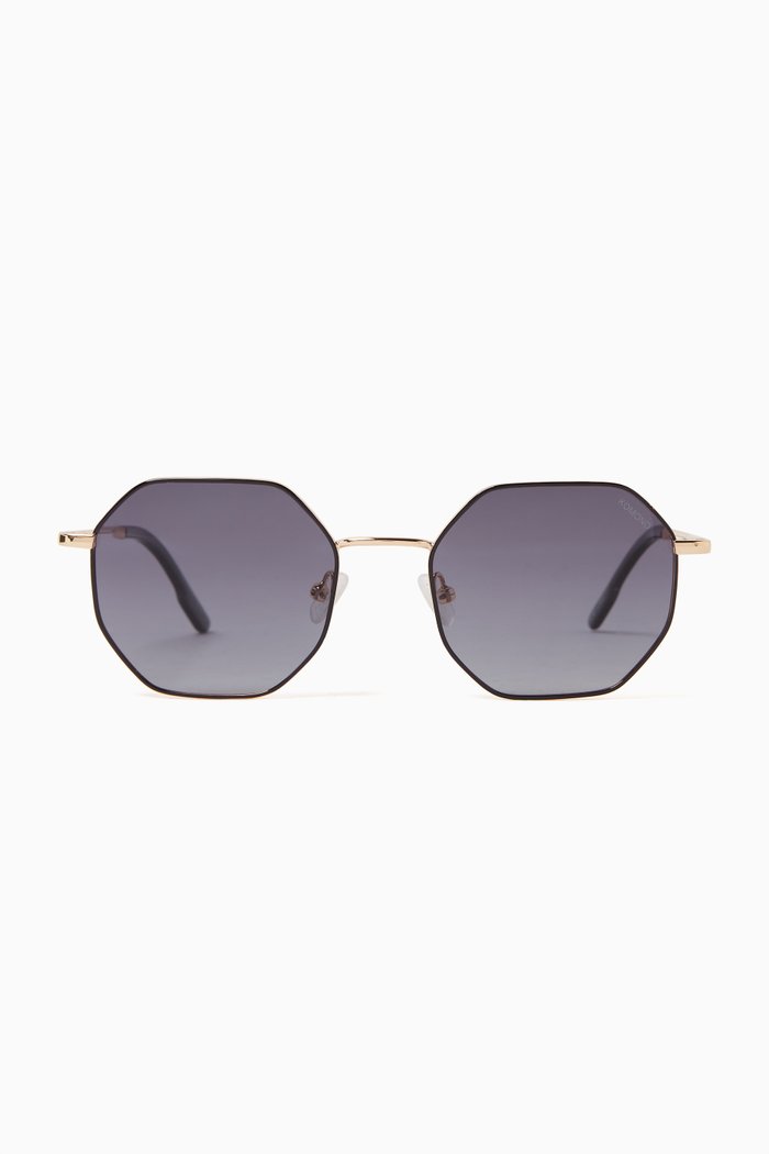 

Baker Irregular Sunglasses in Stainless Steel, Black