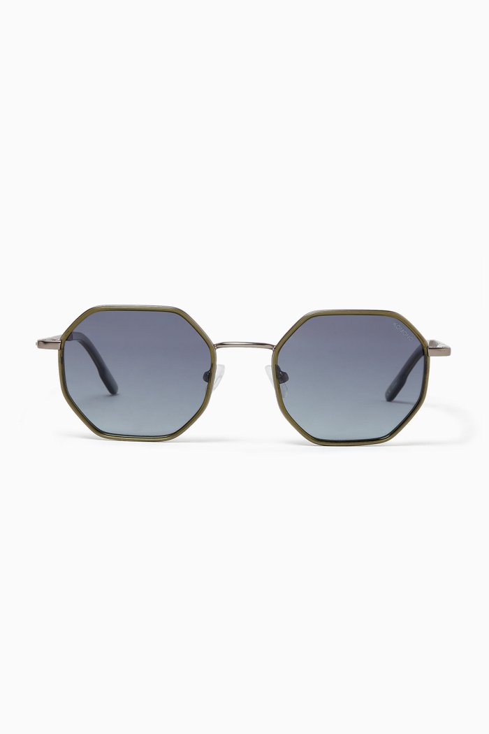 

Baker Irregular Sunglasses in Stainless Steel, Grey