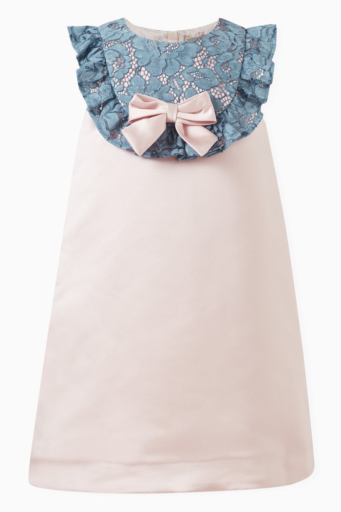 

Ruffle Bib Shift Dress in Polyester, Multicolour